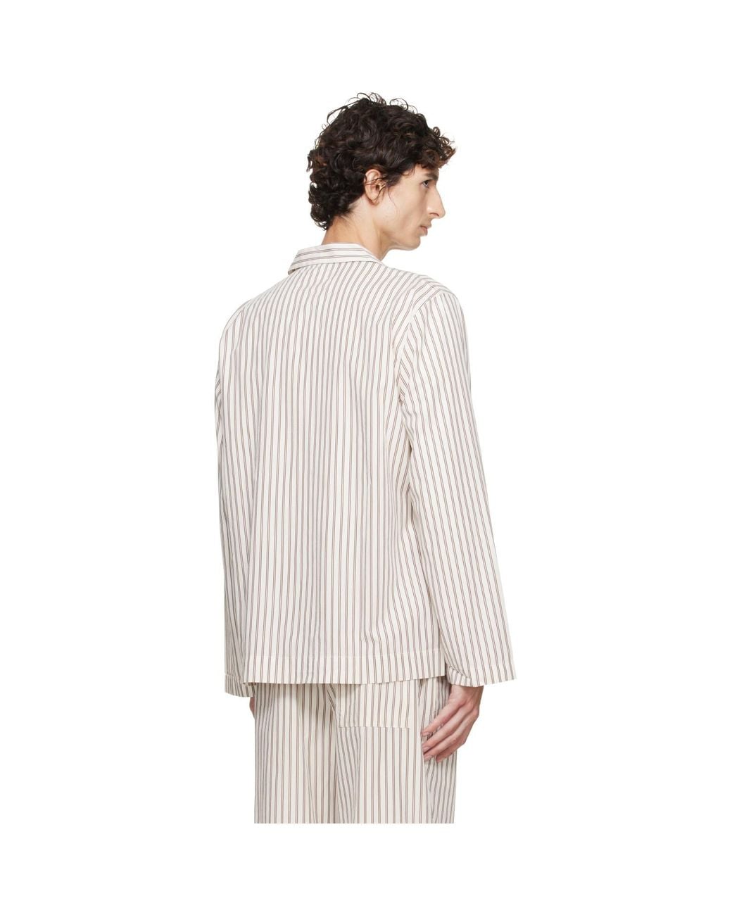 Tekla White Off- & Poplin Long-Sleeved Pyjama Shirt for men