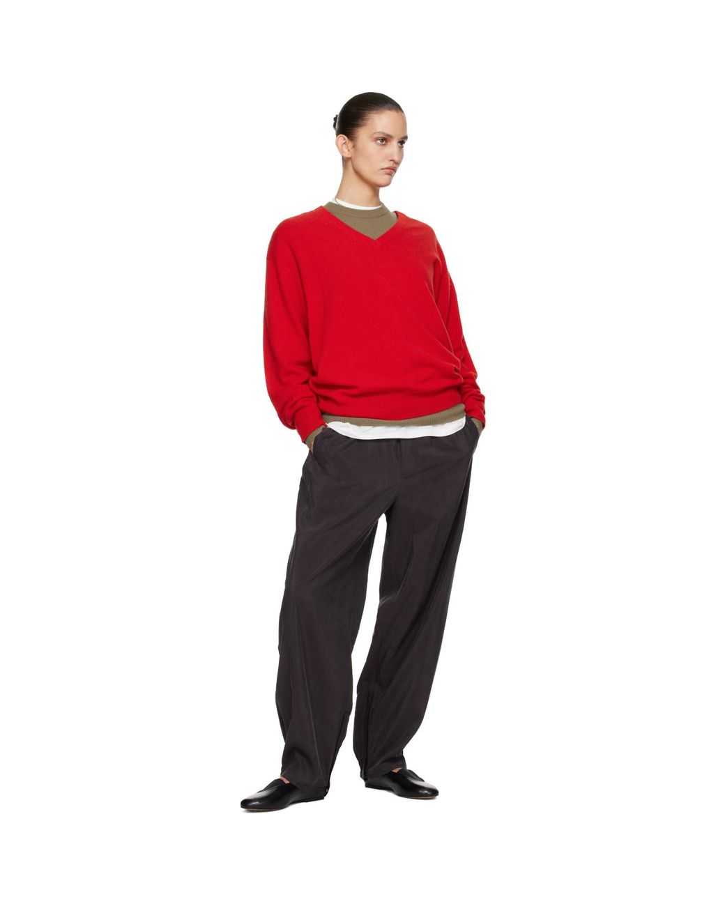 Ssstein Black Silk Nylon Track Trousers