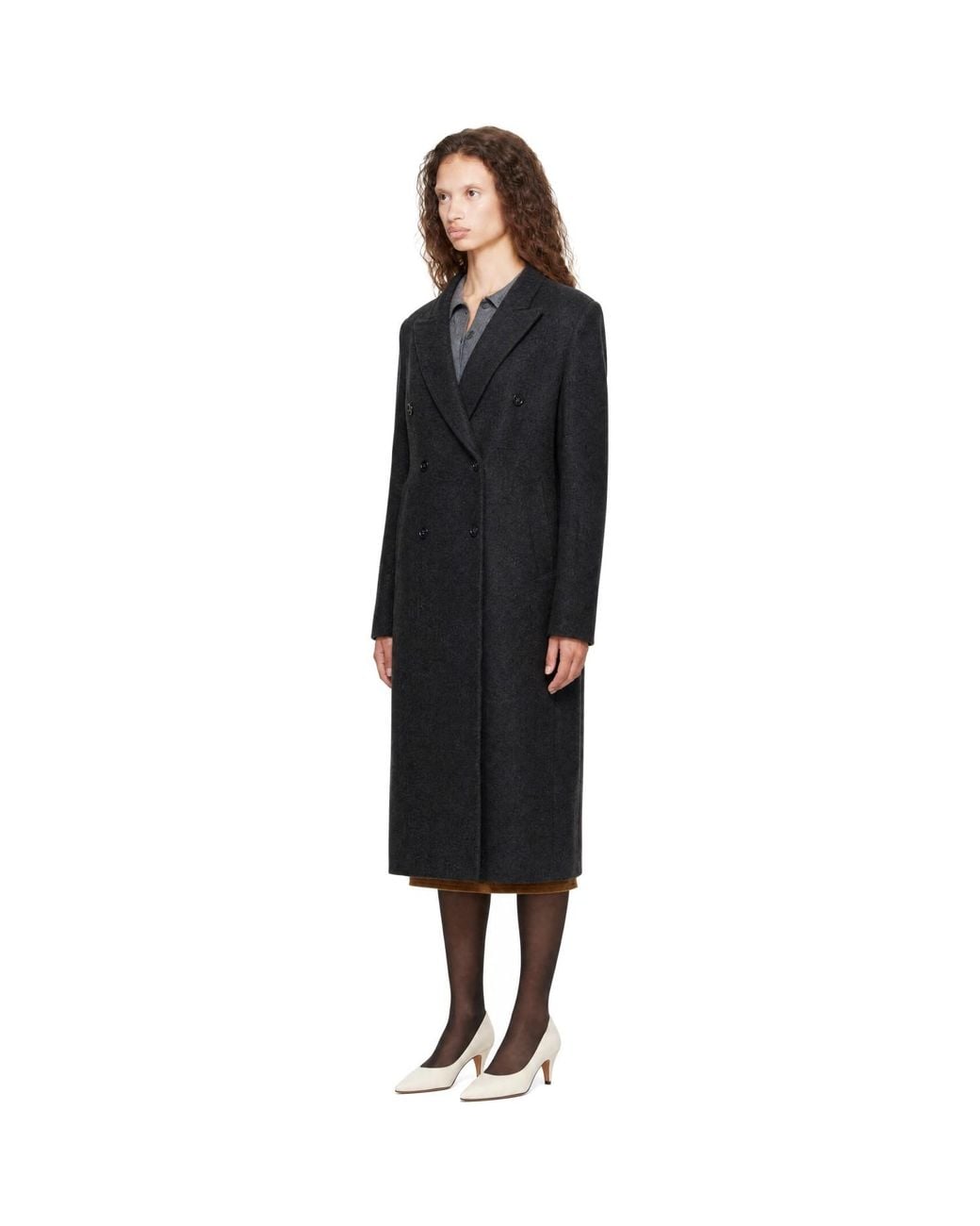 Loulou de Saison Black Rosco Double Breasted Long Coat