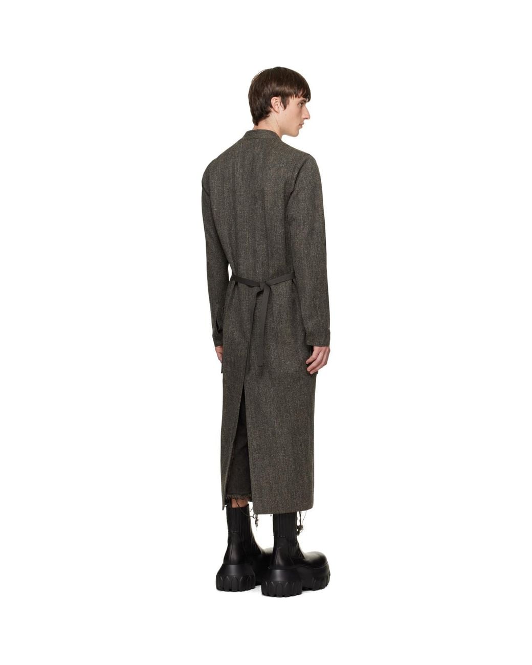 Rick Owens Black Tower Lab Coat for men
