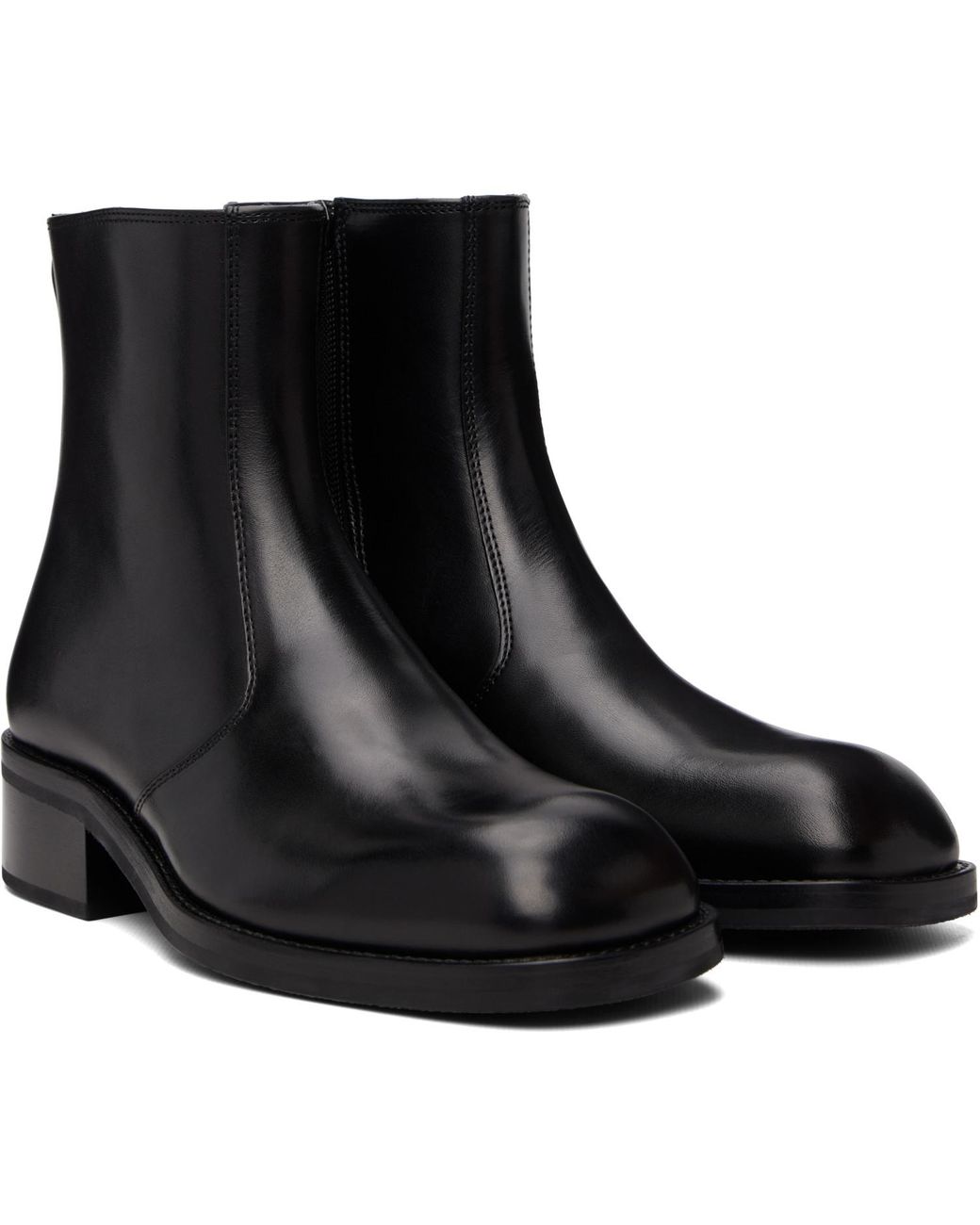 Lemaire Black Zipped Ankle Boots