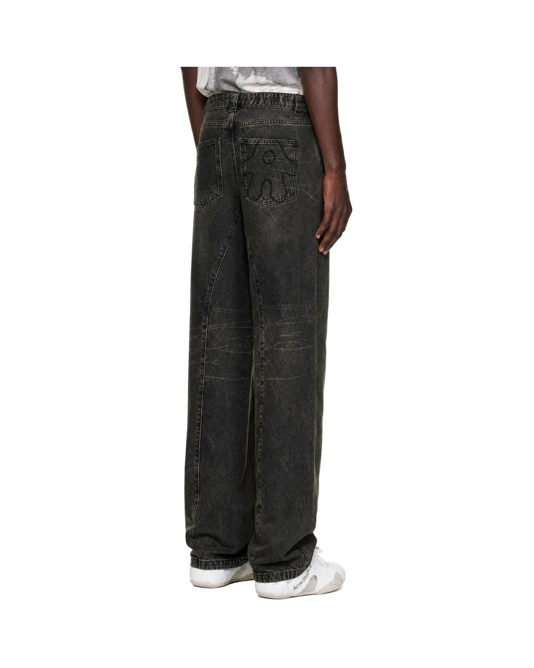 AVAVAV Black Straight Stonewash Jeans for men