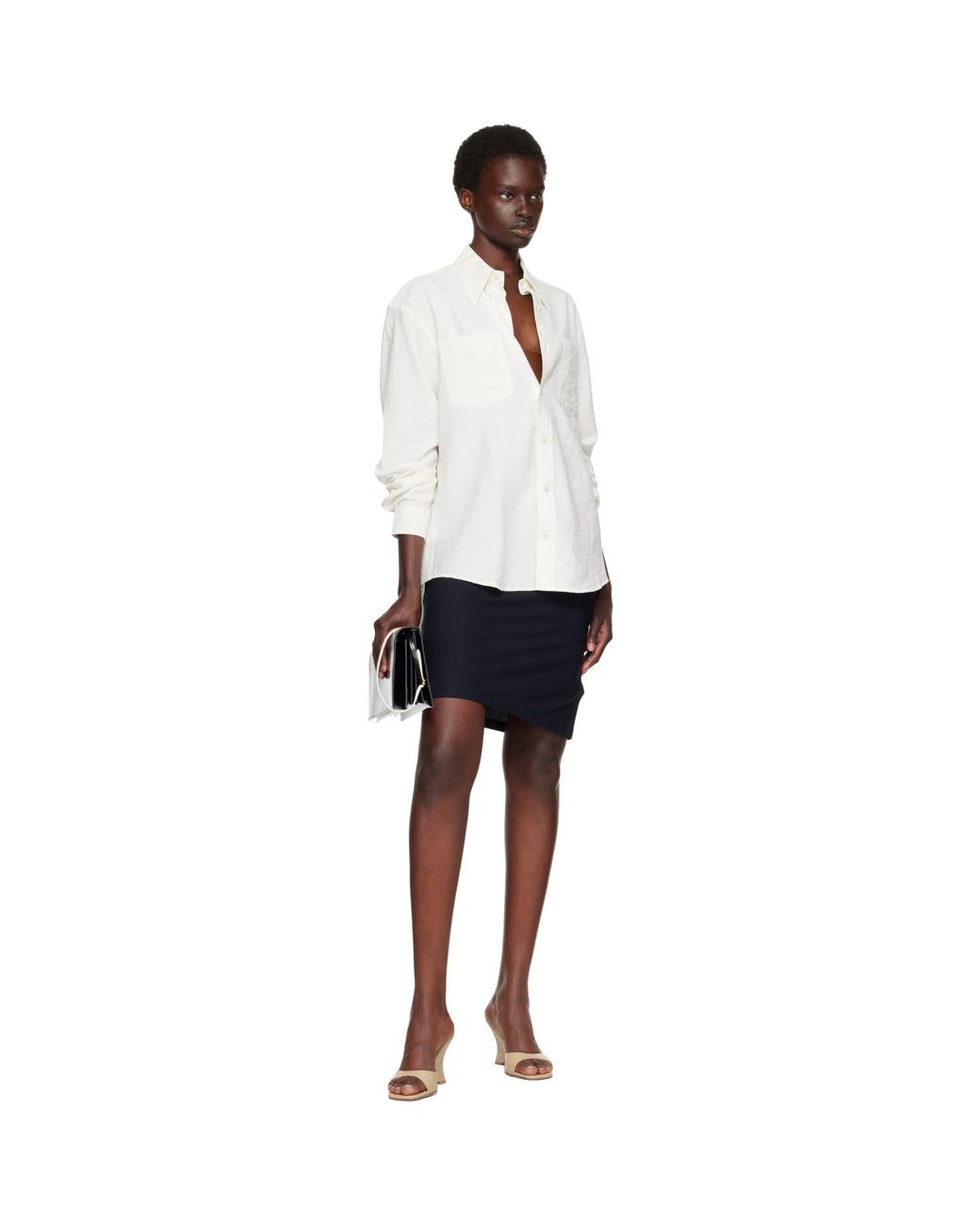 TONYWACK White Off- Silk Crêpe Shirt