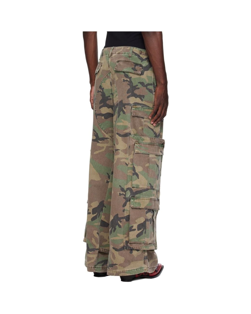 Vetements Green Khaki Merged Cargo Pants for men