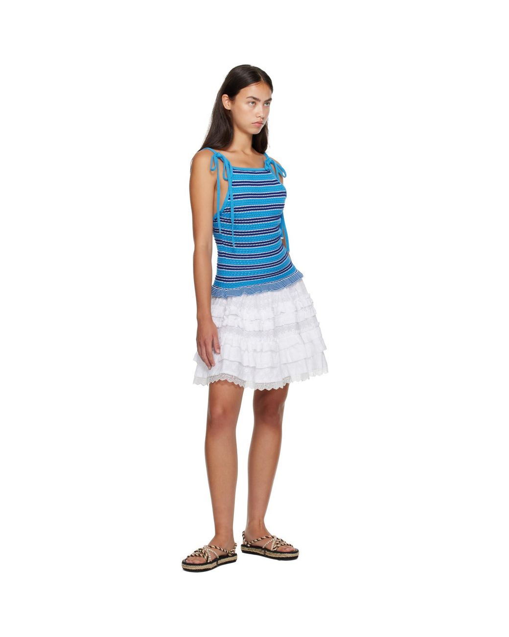 Ganni White Broderie Anglaise Miniskirt
