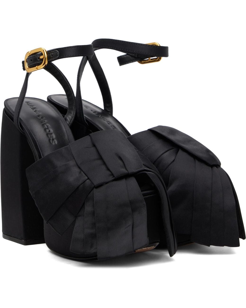 Marc Jacobs Black 'The Bow' Platform Heeled Sandals