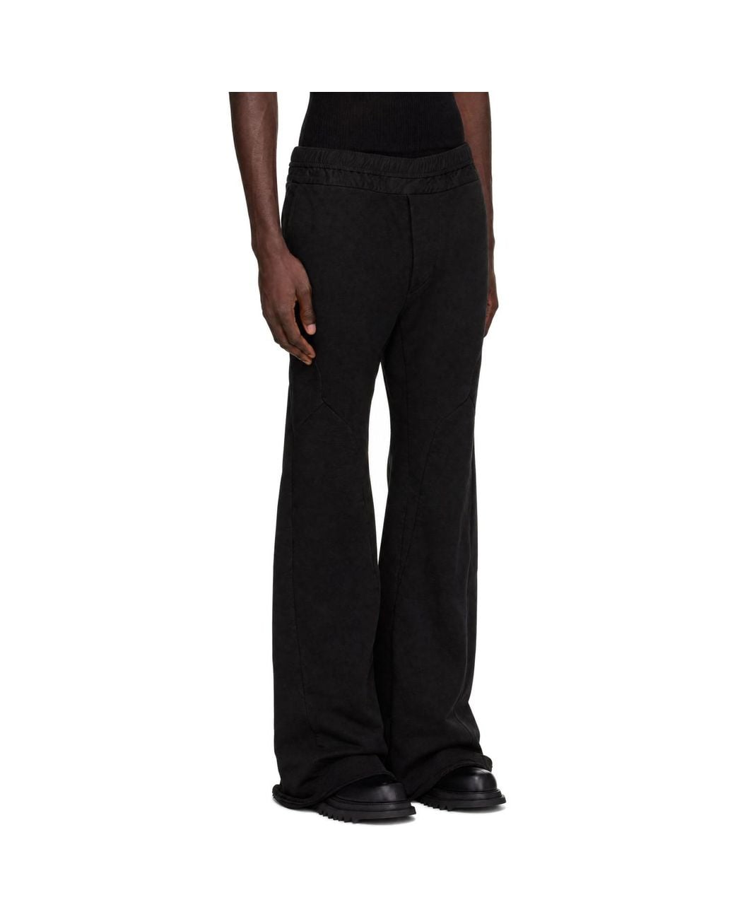 Julius Black Cotton Dry Flared Sweatpants for men