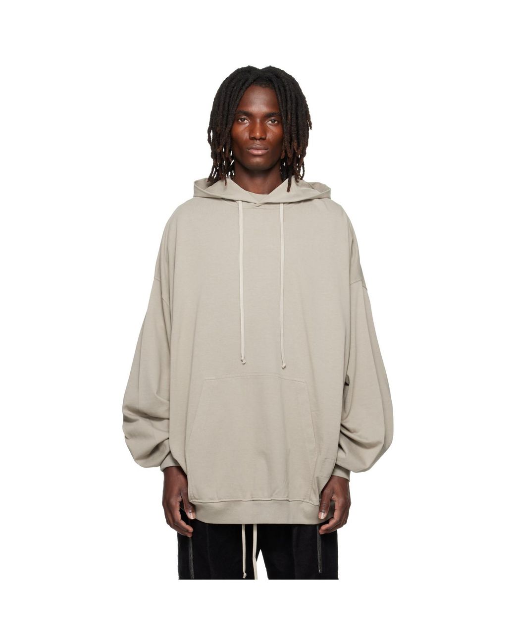 Rick Owens Gray Tower Hun Hoodie for men