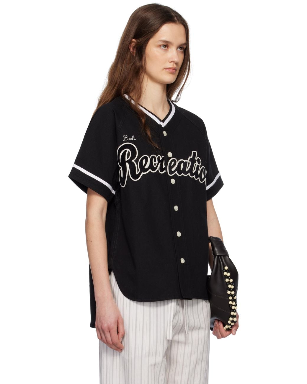 Bode Black Baseball Shirt