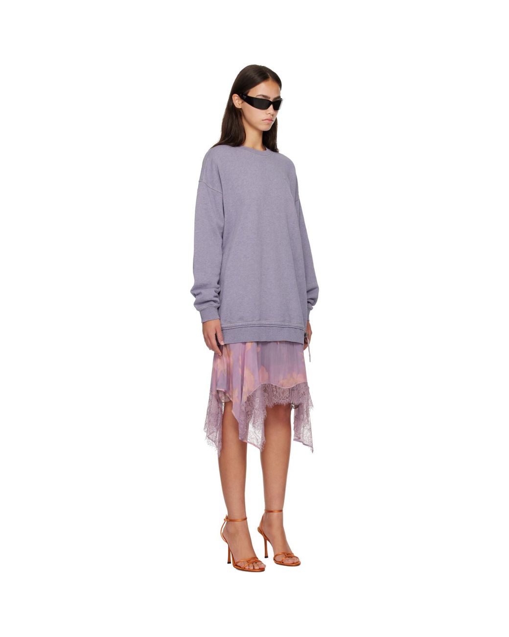 DIESEL Purple Sweatshirt Minidress