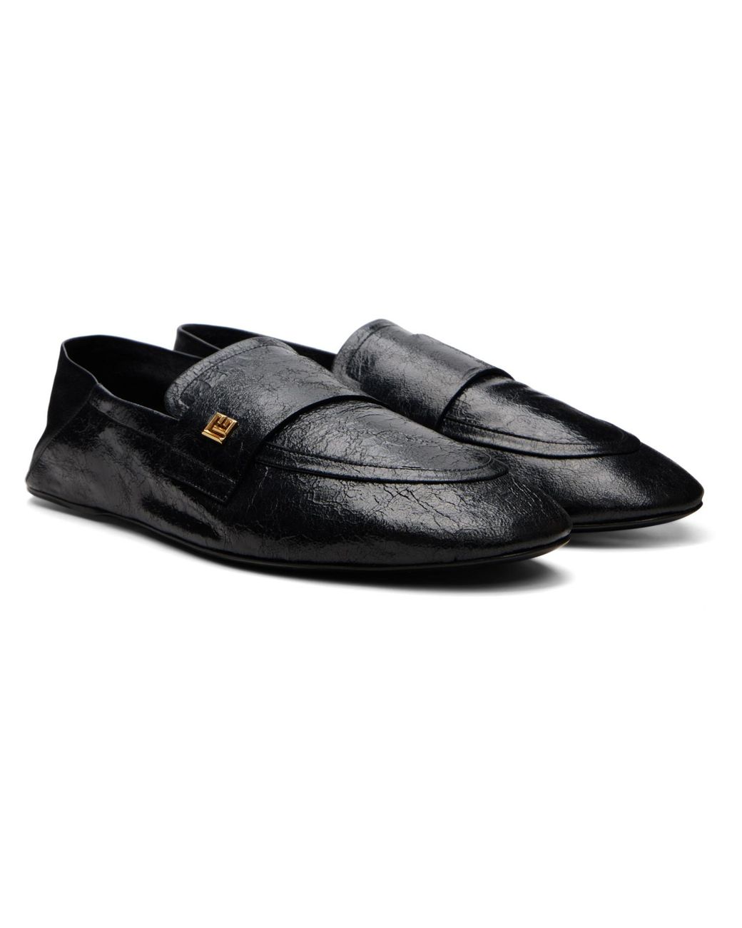 Balmain Black Flat Loafers for men