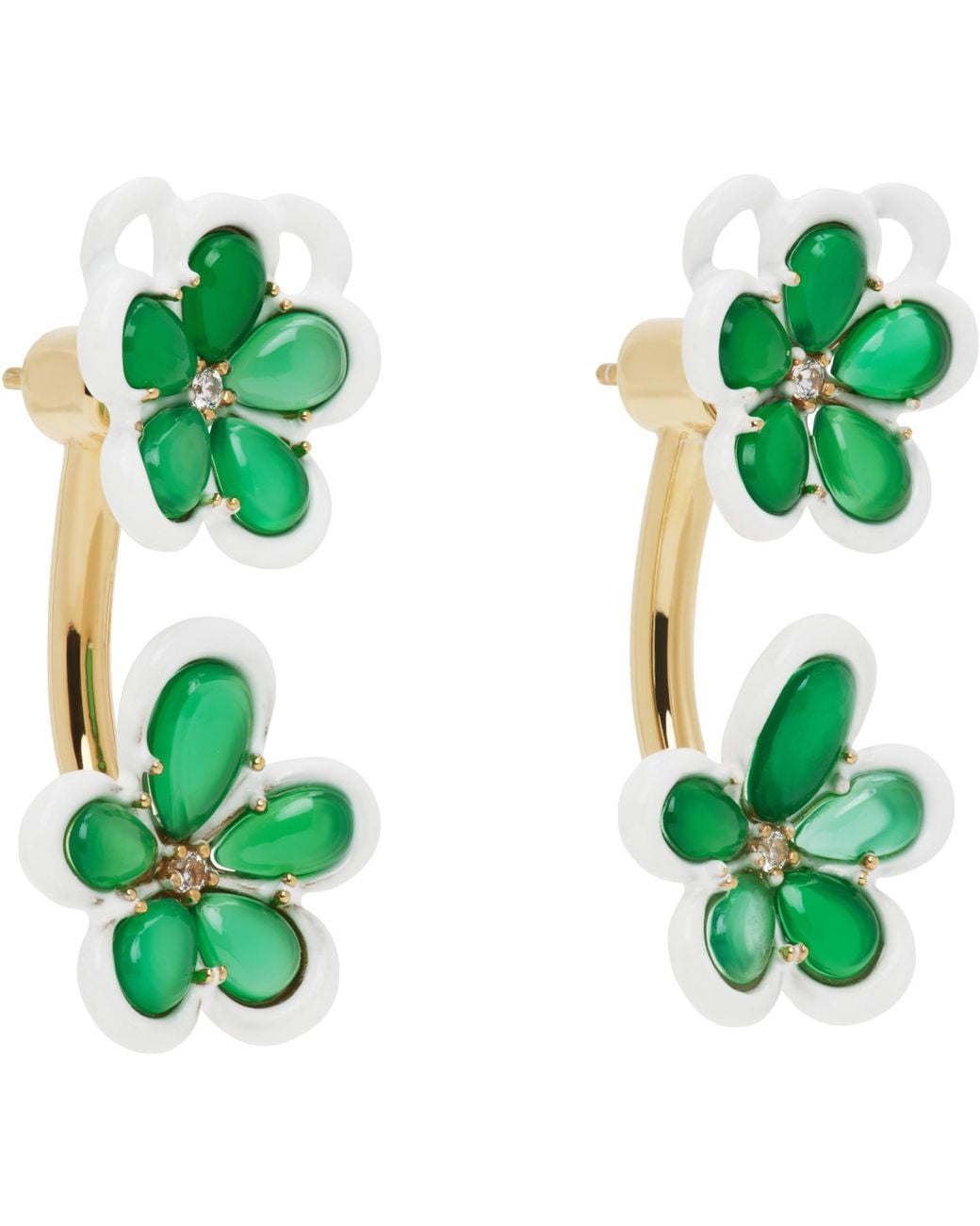 Bottega Veneta Green Flower Earrings
