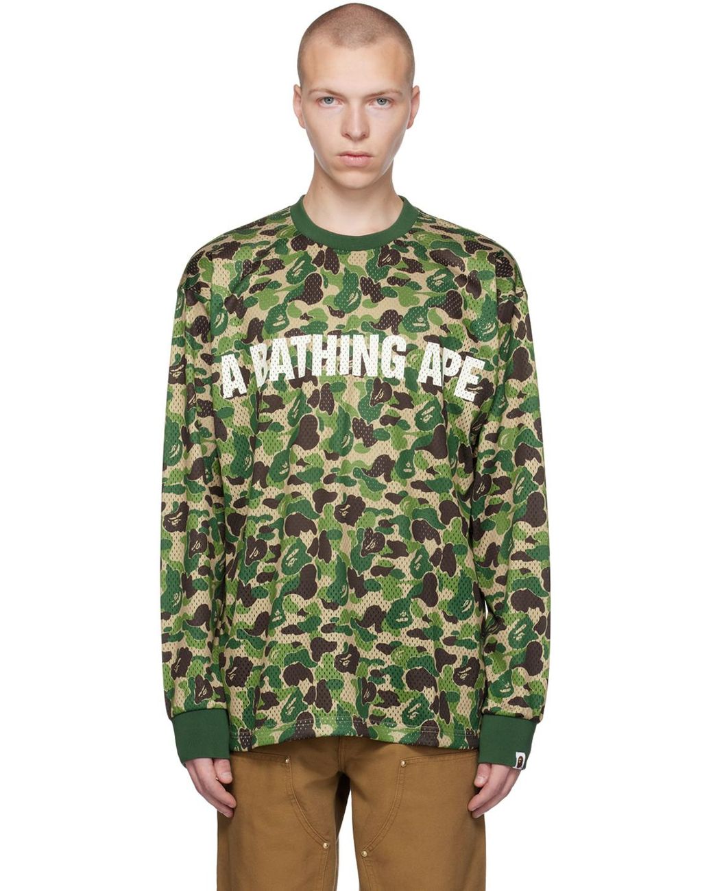 A Bathing Ape Abc Camo Long Sleeve T-shirt in Green for Men | Lyst