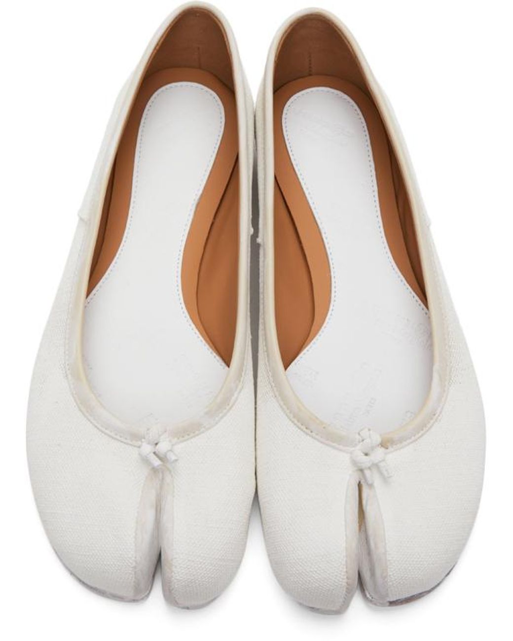 Maison Margiela Painted Tabi Ballerina Flats in White | Lyst Canada