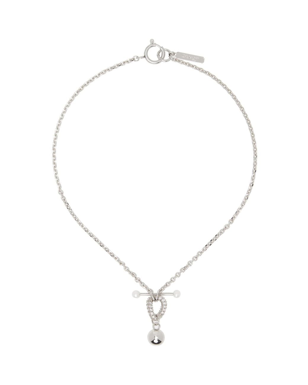 Justine Clenquet Metallic Gordon Faux-Pearl Choker