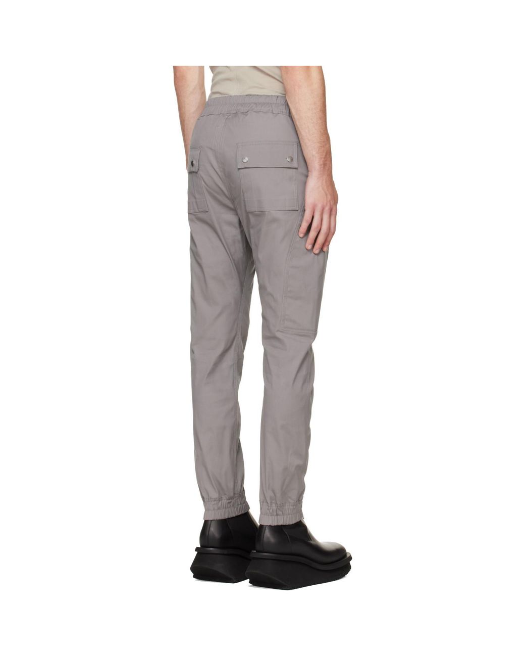 Rick Owens Gray Tower Heizer Cargo Pants for men