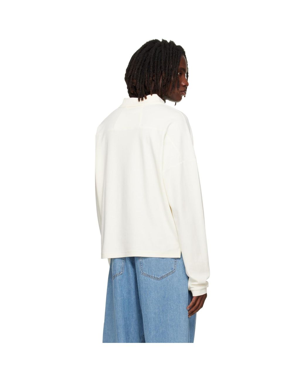 Rhude White Off- Fontaine Long Sleeve Polo for men