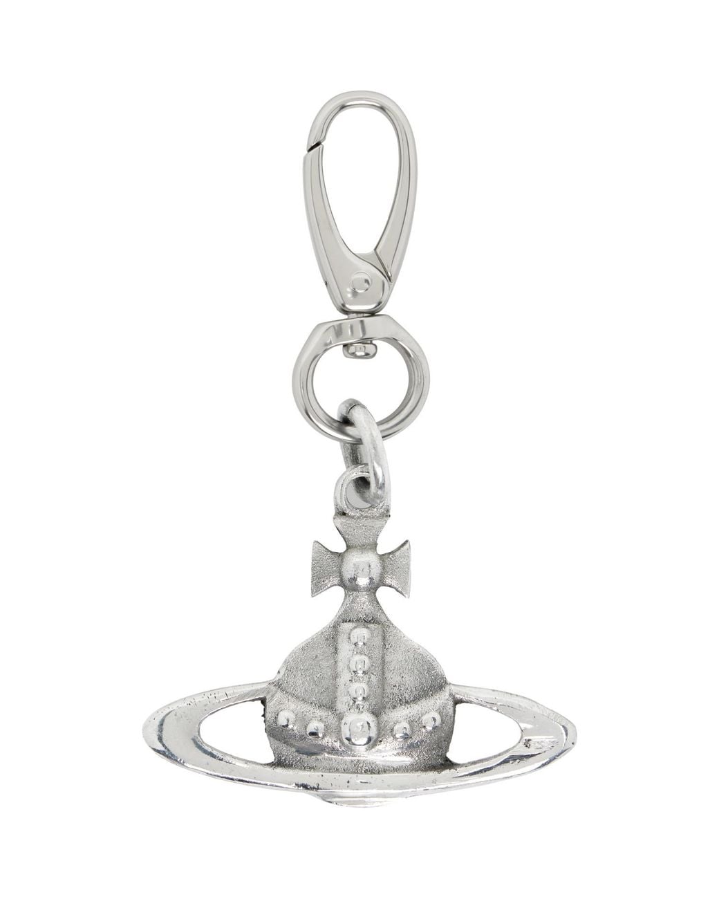 Vivienne Westwood White Orb Charm Keychain for men