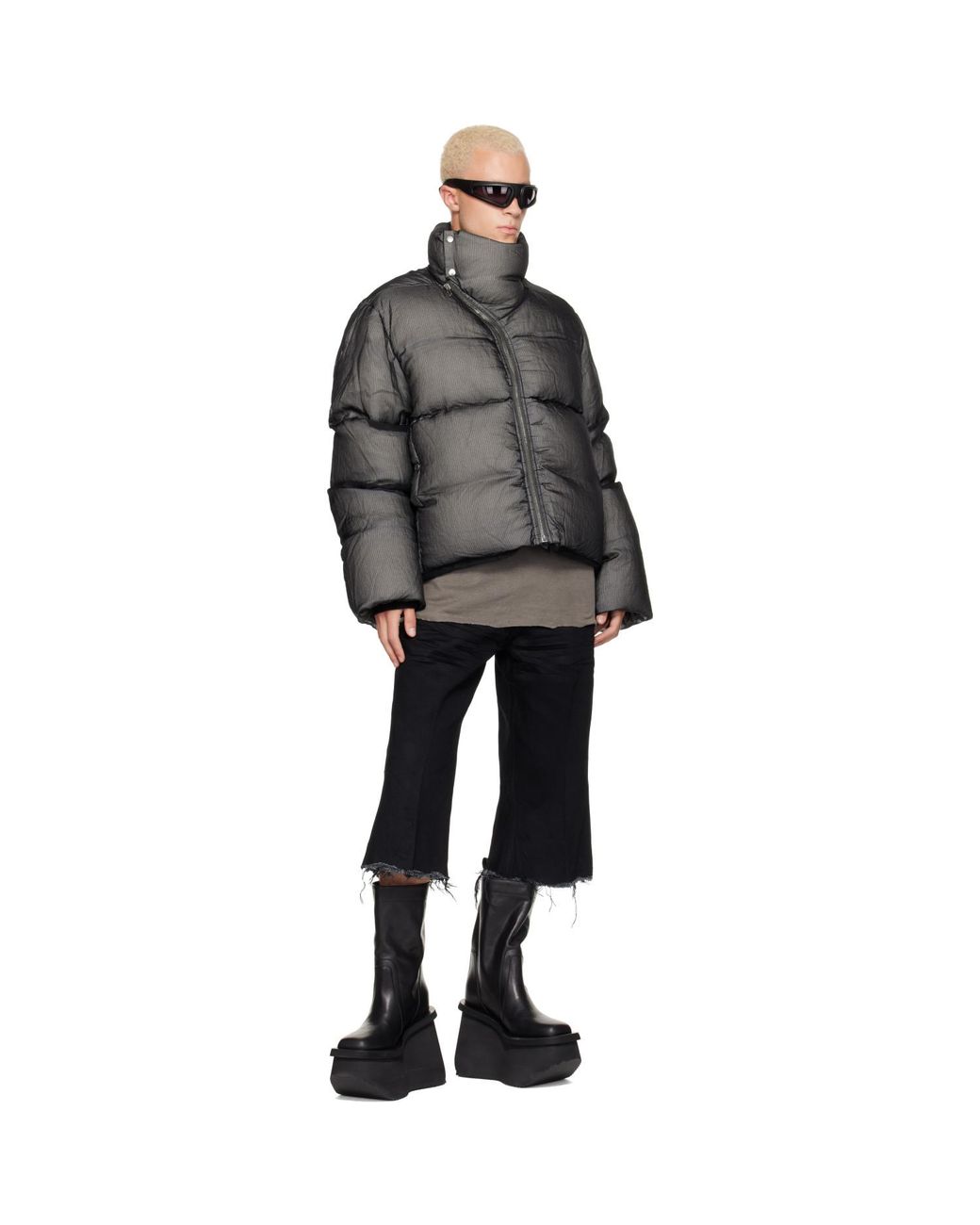 Rick Owens Gray Tower Turtle Down Jacket for men
