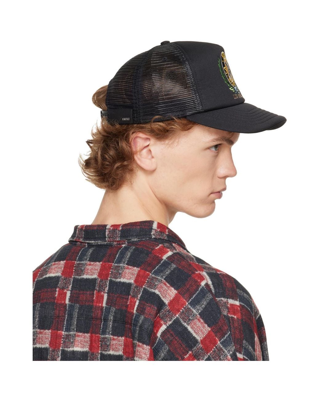 Amiri Blue 'Ma' Crest Trucker Hat for men