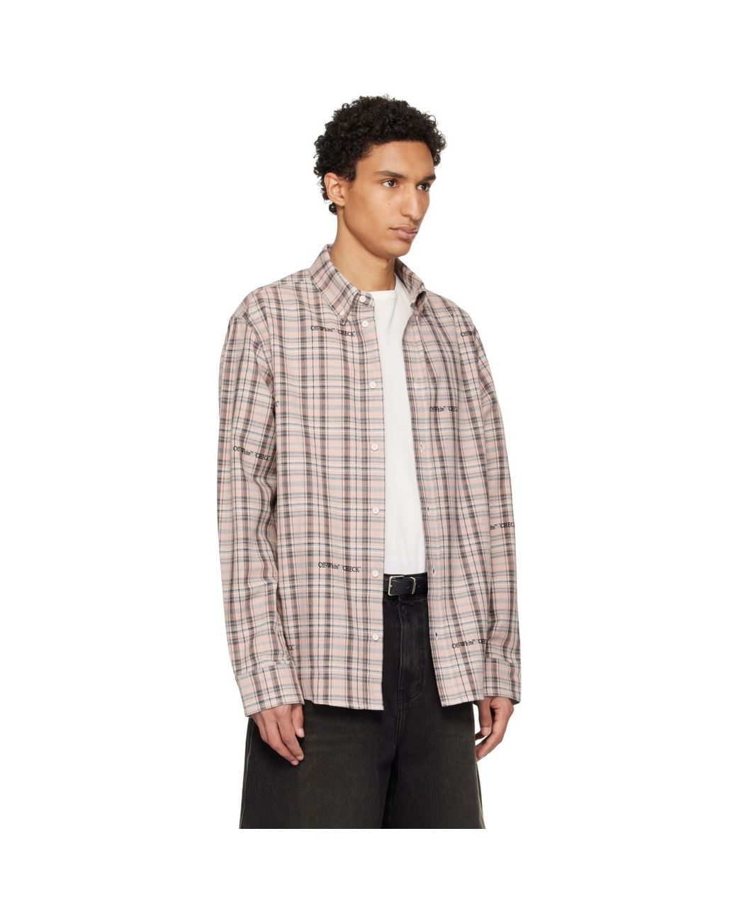 Off-White c/o Virgil Abloh Brown Flannel Regular Shirt for men