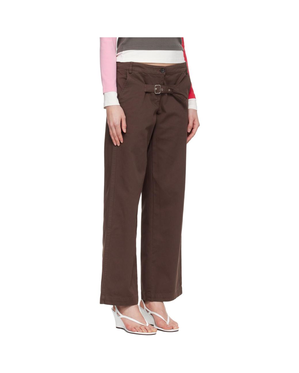 GIMAGUAS Brown Belt Trousers