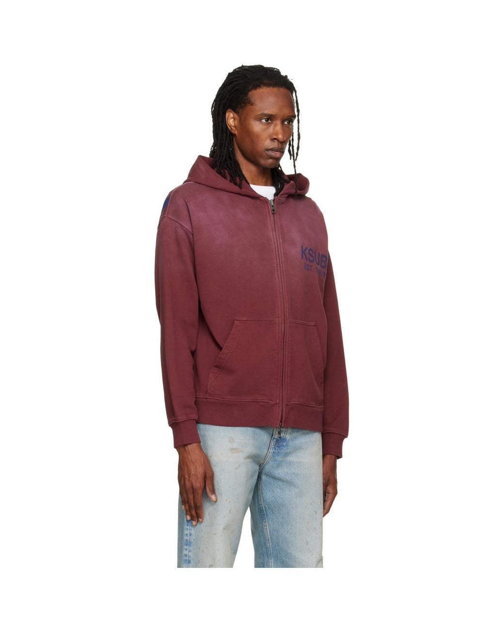 Ksubi Red Ekcess Zip Hoodie for men