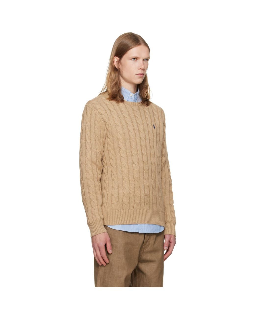 Polo Ralph Lauren Natural Cable-Knit Cotton Sweater for men