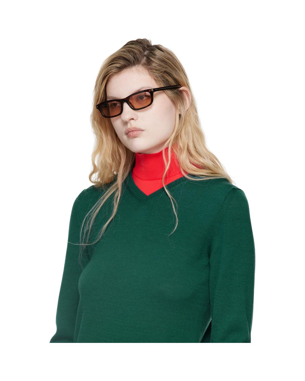 Prada Brown Rectangular Sunglasses