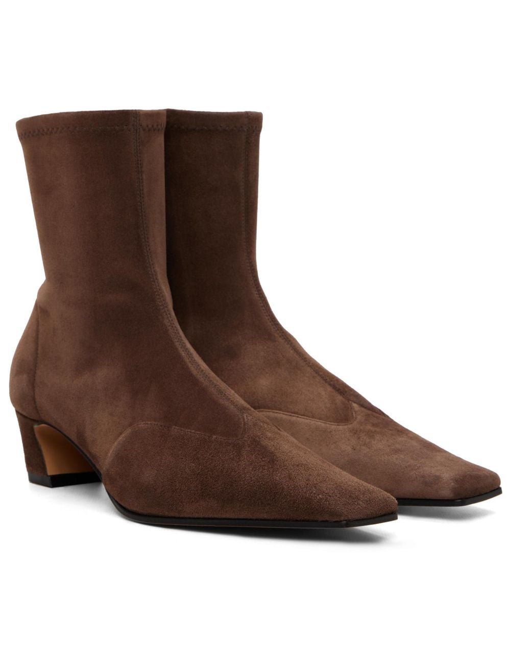 Khaite Brown Nevada Ankle Stretch Boot