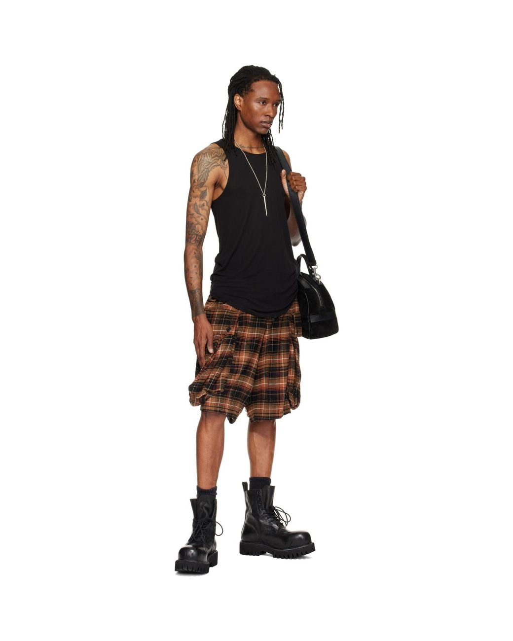 R13 Brown Jumbo Shorts for men