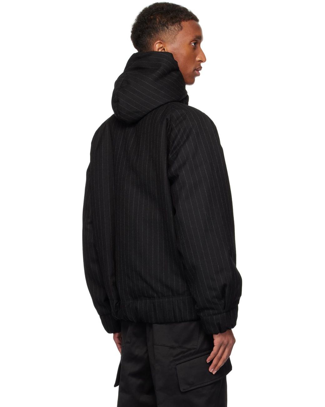 Sacai Chalk Stripe Hoodie in Black for Men | Lyst