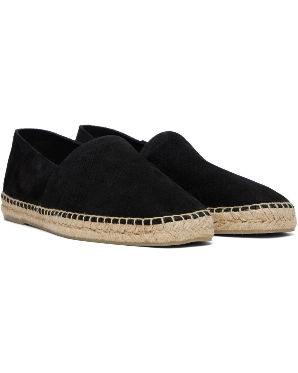 Tom Ford Black Perforated Suede Barnes Espadrilles for men