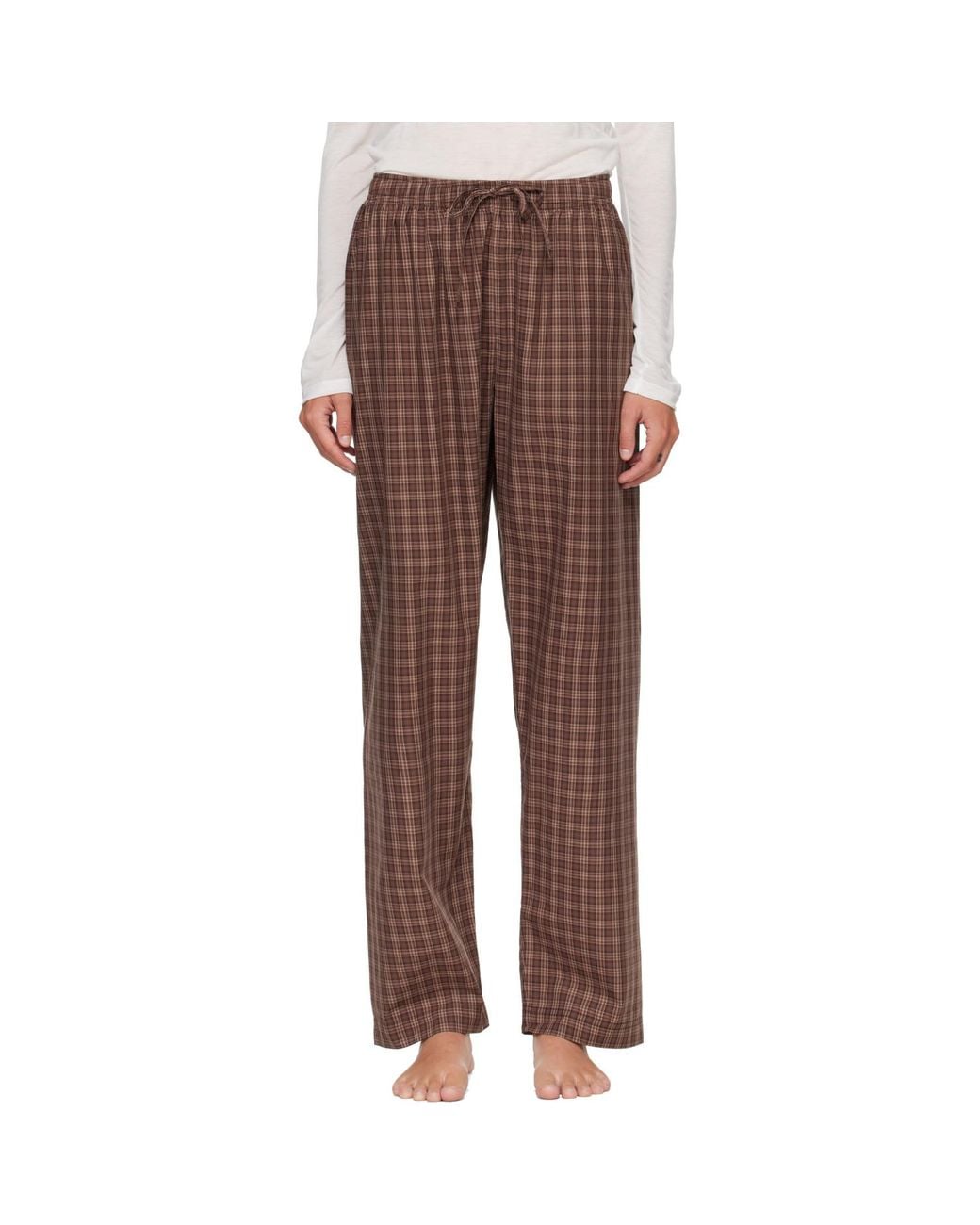 Tekla Brown Fine Twill Pyjama Pants