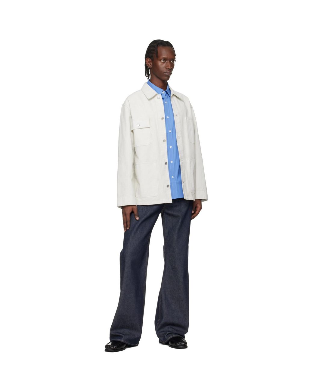 A.P.C. White Off- Loose-Fit Overshirt for men