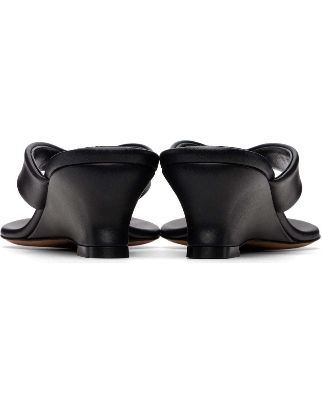 Le Monde Beryl Black Micro Wedge Thong Heeled Sandals