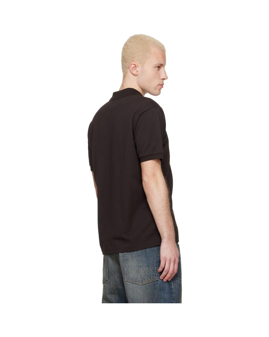 Lacoste Black Classic Fit Graphic Branding Polo for men