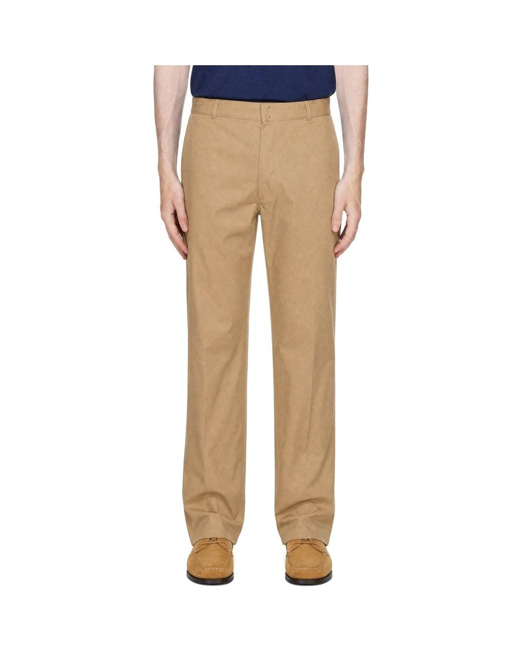 AMI Natural Paris Fit Cotton Trousers for men
