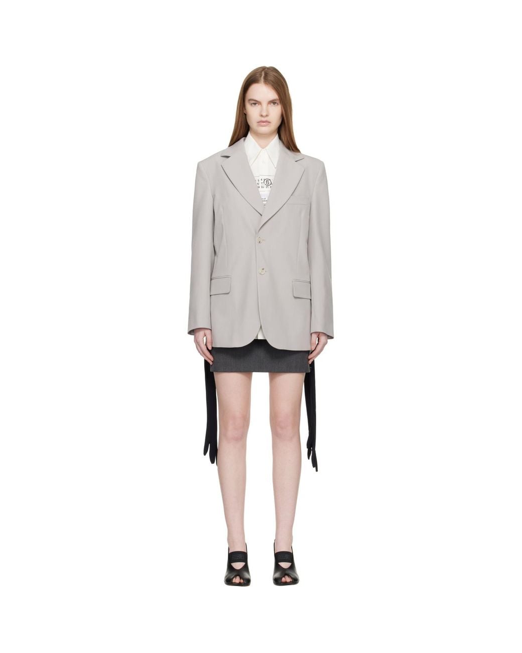 MM6 by Maison Margiela Black Wool-Blend Blazer
