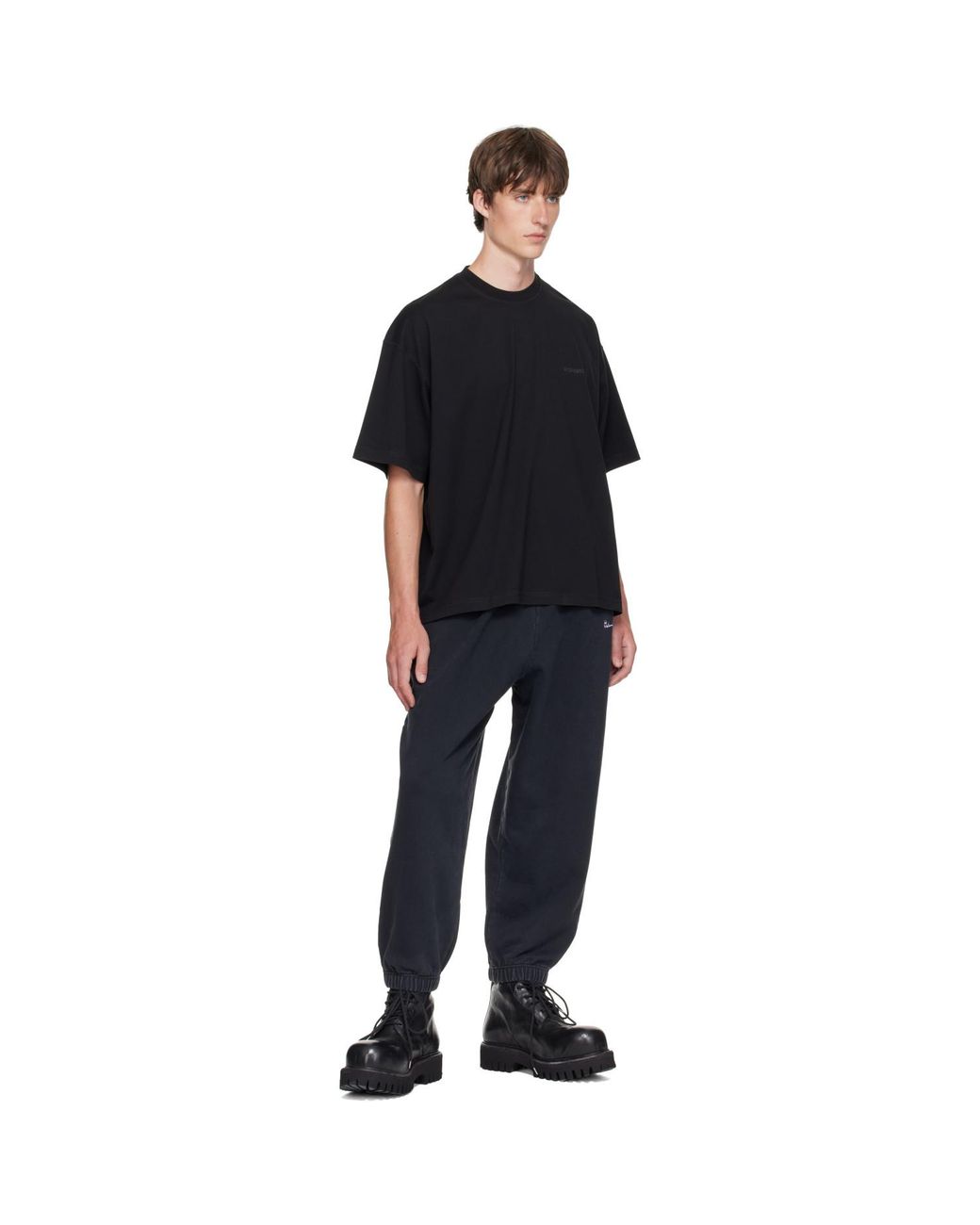 Vetements Black Classic Logo Boxy T-Shirt for men