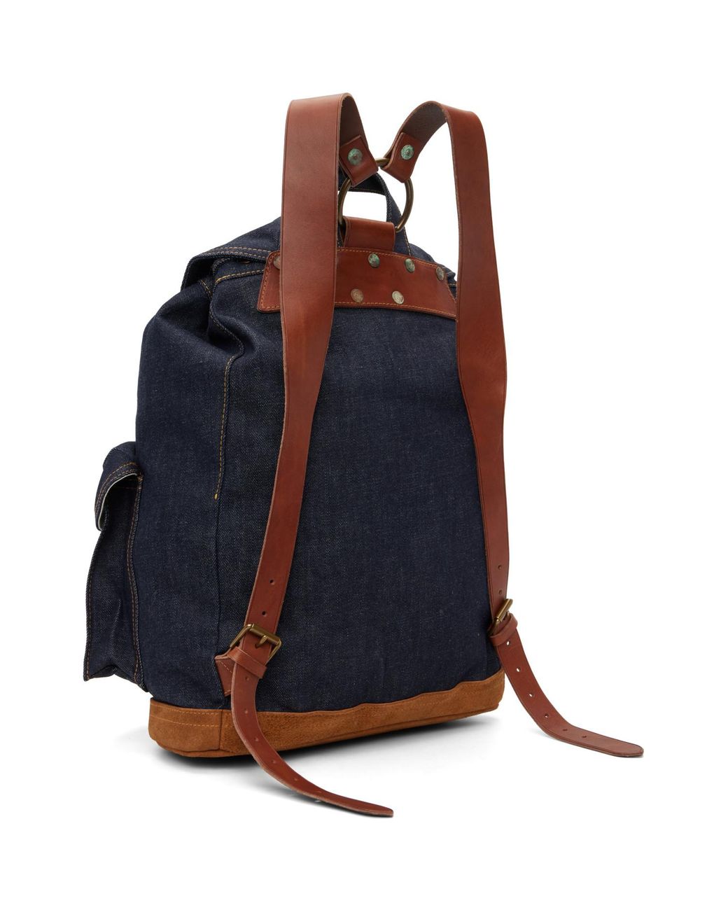 RRL Blue Denim Rucksack Backpack for men
