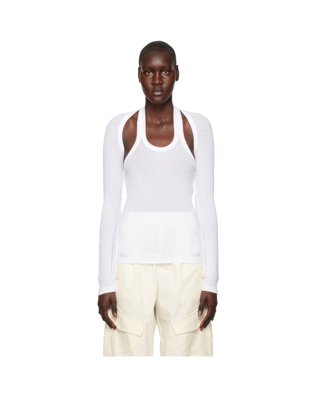 Dion Lee Black White Modular Long Sleeve T-shirt