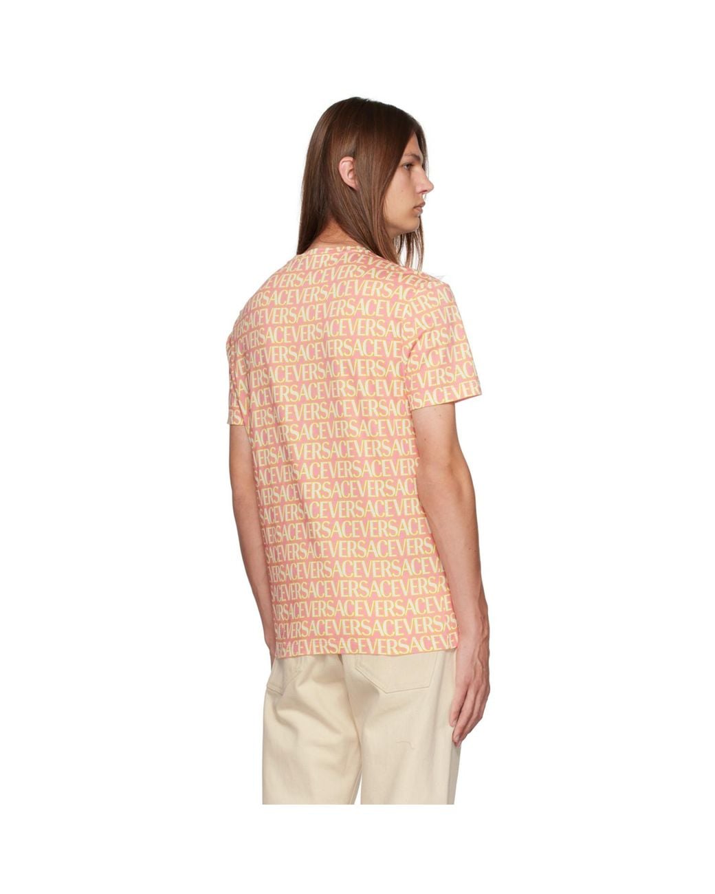 Versace Orange Pink Allover T-shirt for men