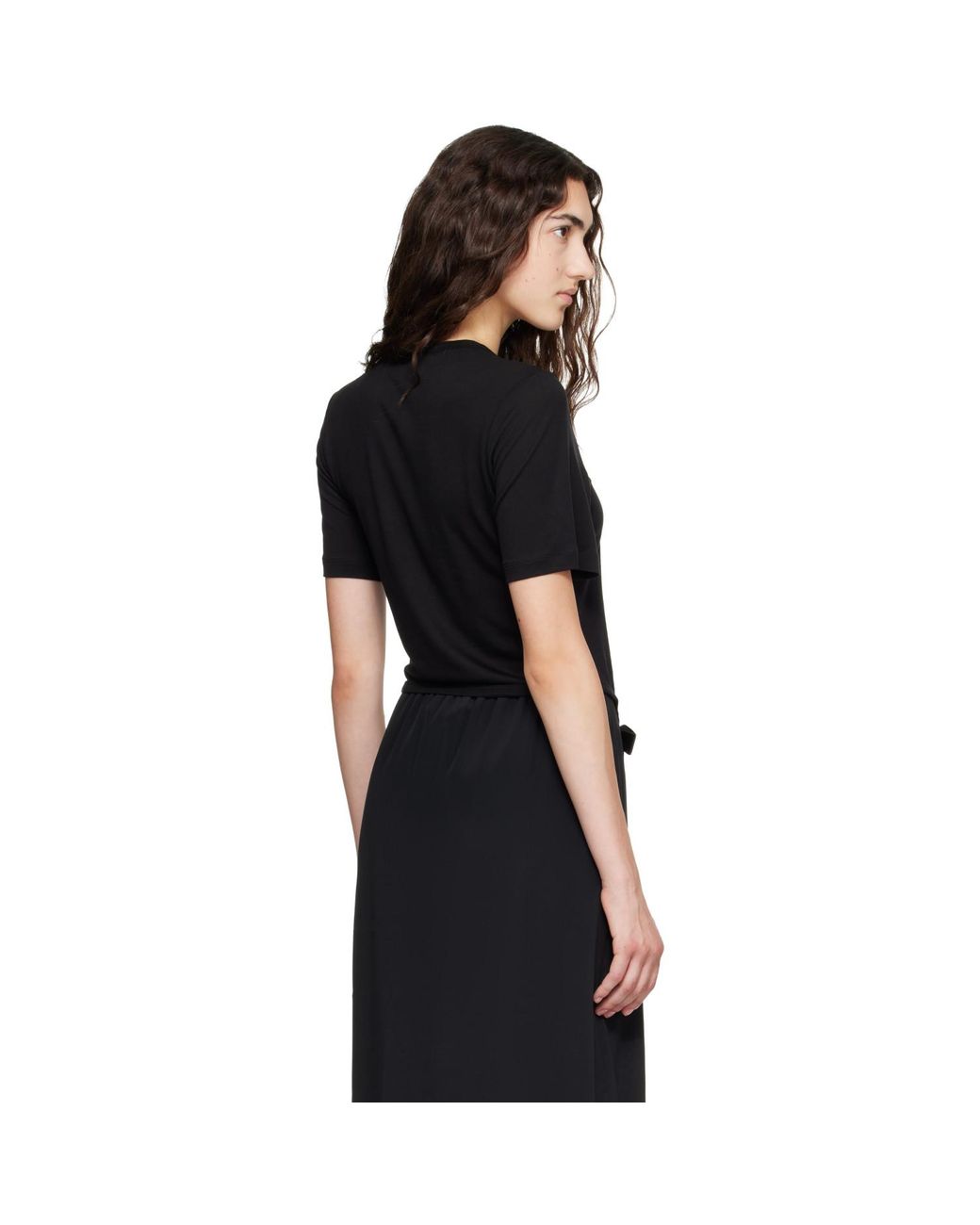Simone Rocha Black Bow Tail Easy T-Shirt
