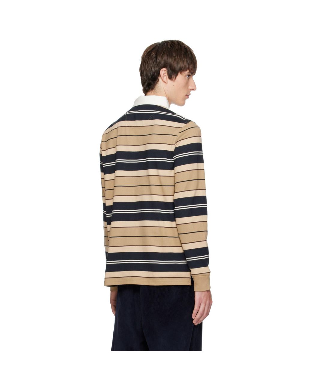 Barbour Black Frith Striped Rugby Polo for men