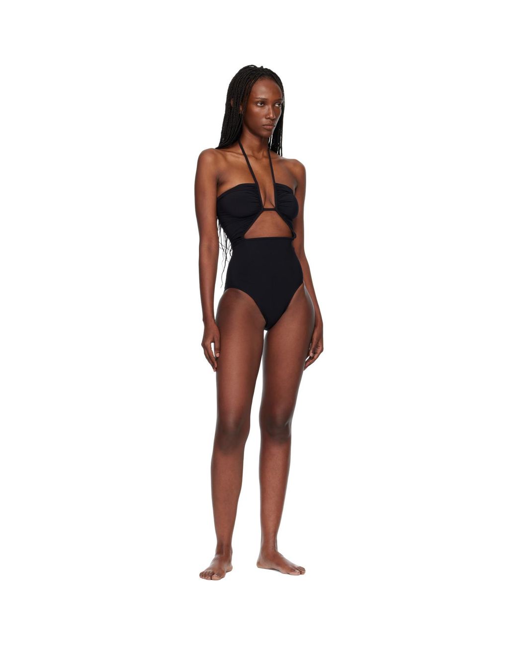 Rick Owens Black Temple Prong Bather Swimsuit
