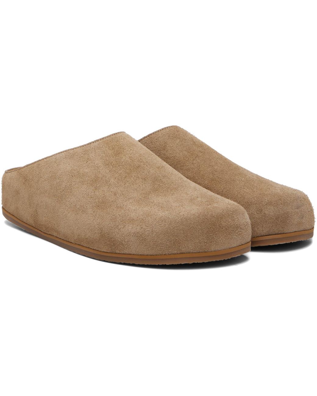 Studio Nicholson Brown Wearing Nabuk Clog Flats for men