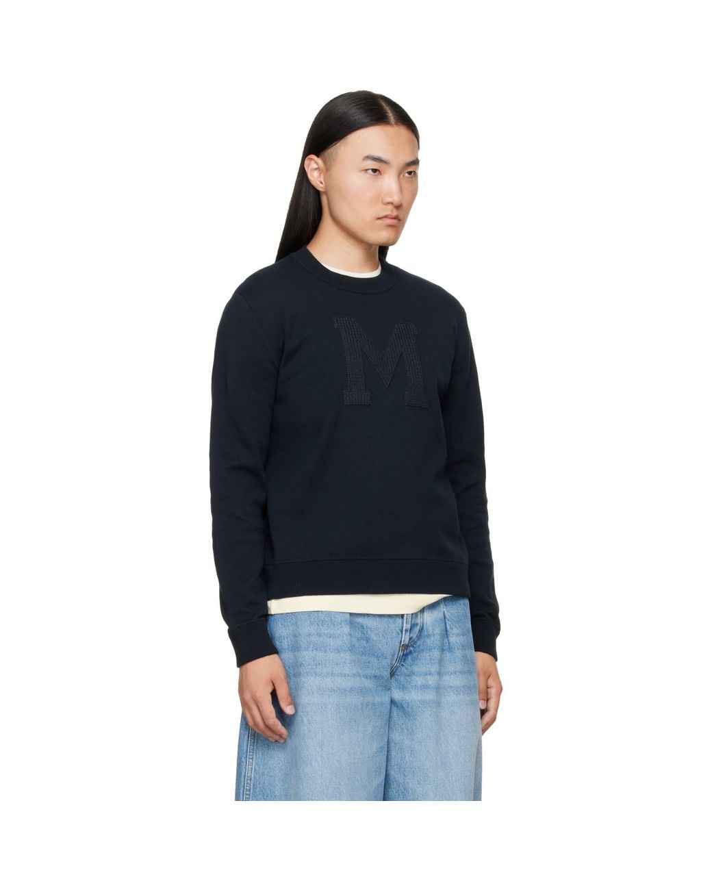 Moncler Black Monogram Cotton Blend Sweater for men