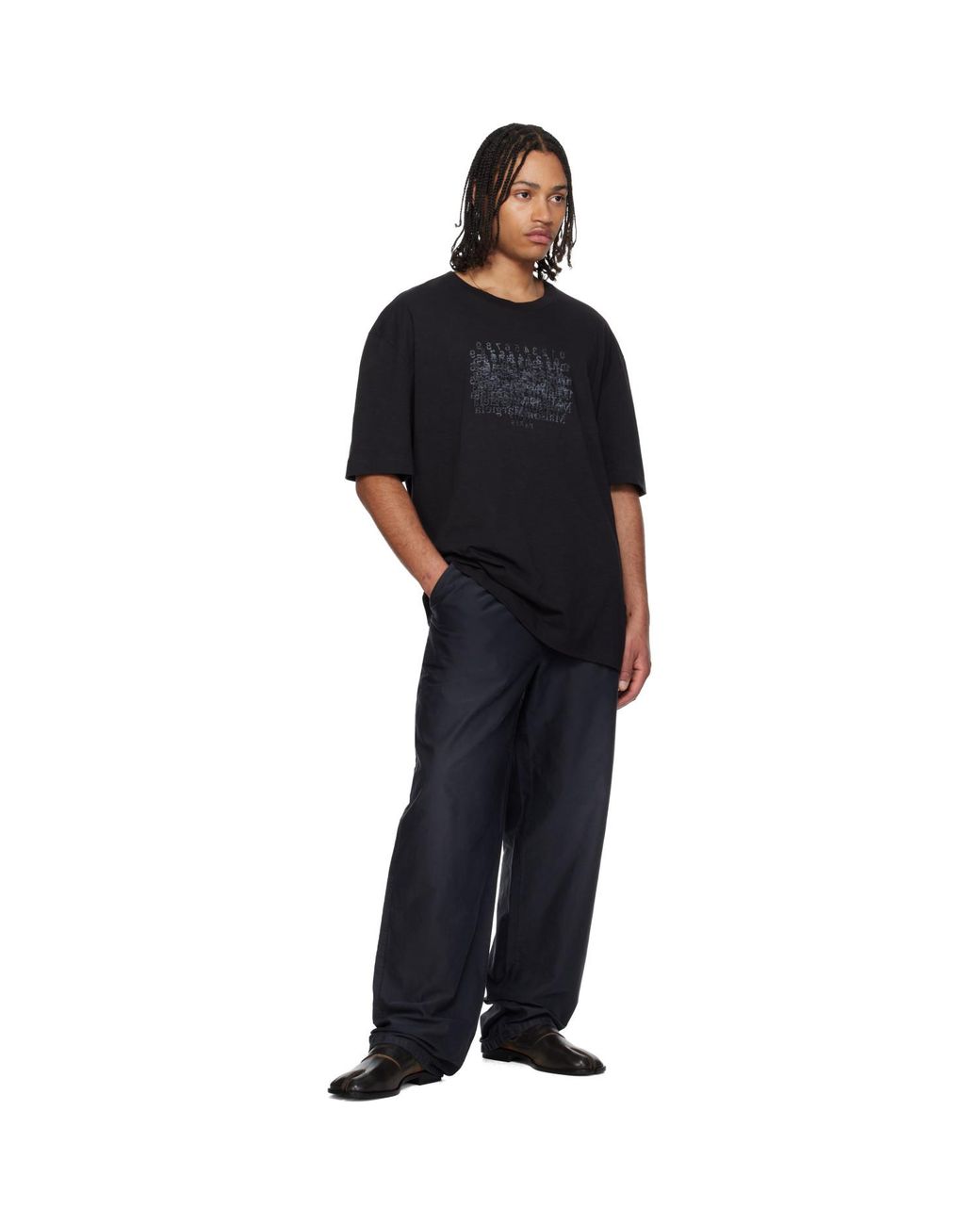Maison Margiela Black Unbrushed Moleskin Trousers for men