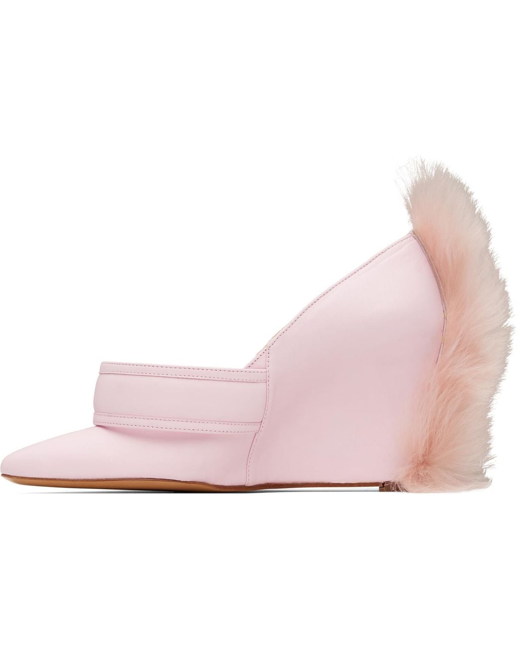 VAQUERA Pink Leather Shearling Heels